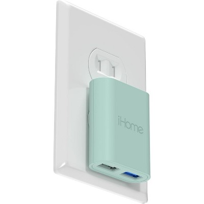 iHome 2-Port USB Wall Charger, AC Pro Multiport Plug Adapter, Phone Charging Block with Dual Ports, Flat Wall Adapter for Home & Travel