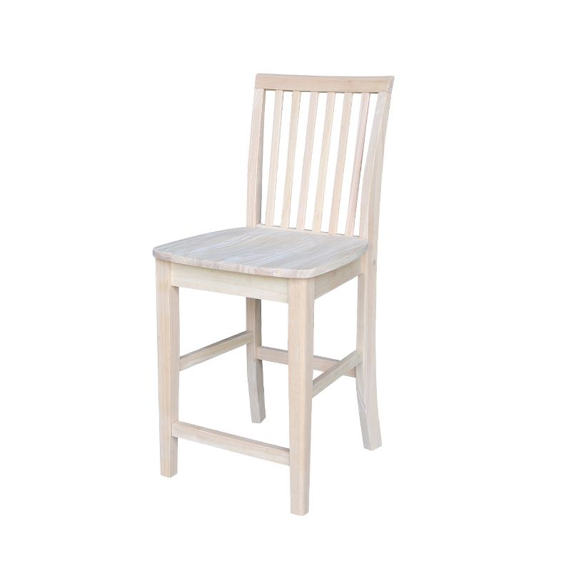 Mission Slat Back Counter Height Barstool Unfinished - International Concepts, 4 of 11
