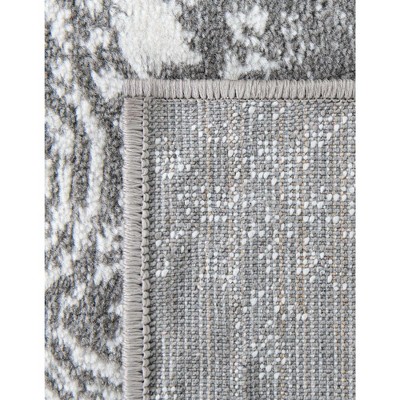 Grand Sofia Distressed Gray and Ivory 9' x 12' Synthetic Area Rug