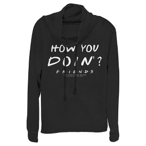 Juniors Womens Friends Joey How You Doin' Cowl Neck Sweatshirt - 1 of 3