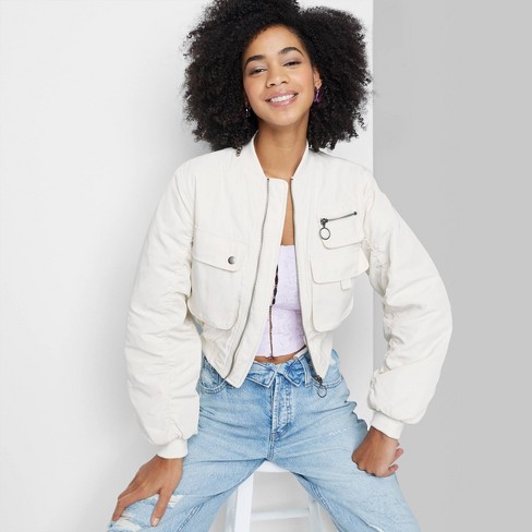 Cropped on sale bomber jacket