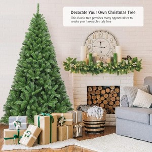 Artificial Christmas Tree, Unlit Full Classic Spruce Xmas Tree With 1450 PVC Branch Tips, Easy to Assemble with Hinge, Metal Foldable Base - 1 of 4