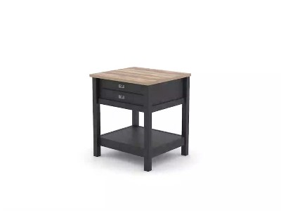 Cottage Road Raven Oak Nightstand with Lintel Oak Accent