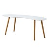 Oslo Bean Shaped Coffee Table White/Bamboo - Breighton Home - 2 of 4