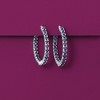 Ross-Simons 6.00 ct. t.w. Sapphire Inside-Outside Hoop Earrings in Sterling Silver - 3 of 4