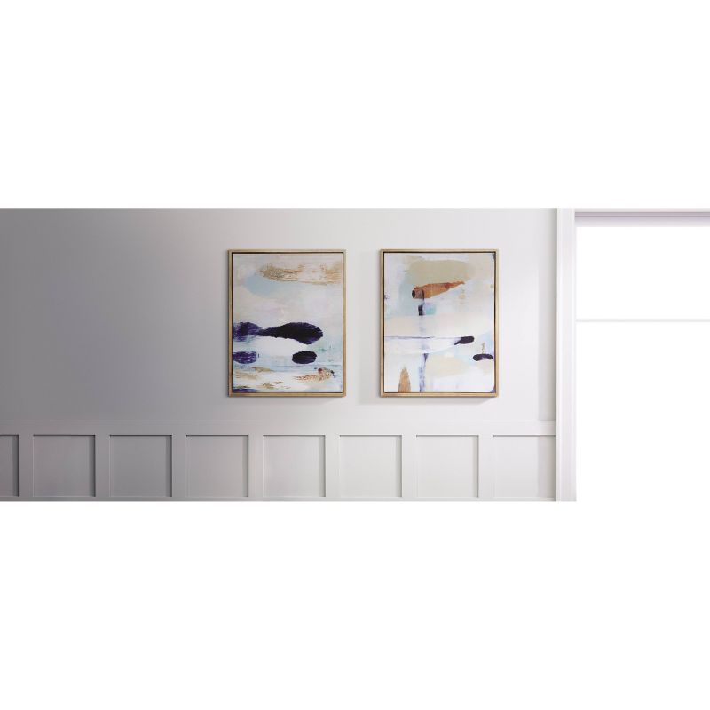 (Set of 2) 24&#34; x 30&#34; Abstract Framed Wall Art Canvas Beige - Project 62&#8482;, 6 of 10