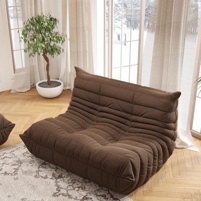 SYFERLORY Armless 2-Seat Togo Two Seater Large Bean Bag Sofa