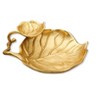 Classic Touch 12.5" Gold 2 tier relish Dish with engraved leaf vein design - 3 of 3