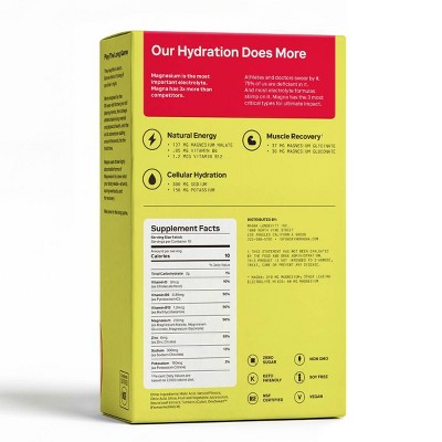 Magna Hydration Electrolyte Mix Stick Pack Dietary Supplement Vegan Powder - Apple Juice - 10ct: Magnesium 210mg, Sugar-Free, Gluten-Free, Non-GMO