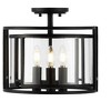 Yarlin 3 Light 13" Flush Mount - FLU4052 - Bronze/Clear - Safavieh - 2 of 4