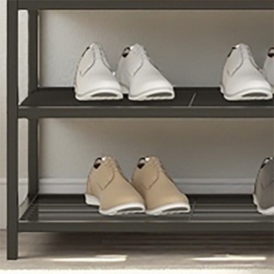 5-in-1 Coat Rack with Bench and Shoe Storage, Freestanding Entryway Bench with 5-Tier Open Shelves, Fabric Storage Basket and 12 Hooks
