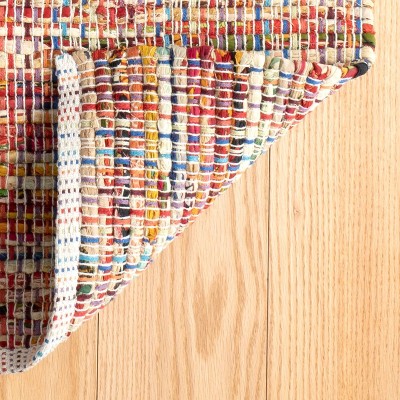 Vista Blue Stripe Handwoven Cotton Synthetic Rug, 6' x 9'