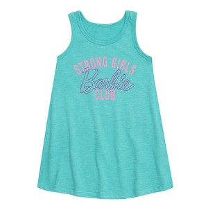 Barbie Strong Girls Club Graphic Sleeveless Aline Dress - Turquoise - 5T - 1 of 1