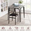 Dining Table for 2, Small Table and Chairs Set of 2, Square Dinette Set for 2, Dinner Table Set, 3 Piece Kitchen & Dining Room Sets - 3 of 4
