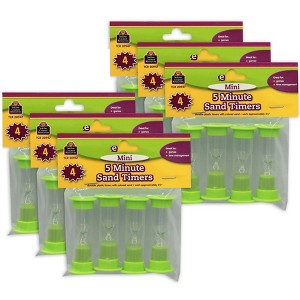 Teacher Created Resources Sand Timer, Mini, 5 Minute, 4 Per Pack, 6 Packs - 1 of 3