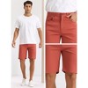 Lars Amadeus Men's Classic Fit Summer Flat Front Business Dress Chino Short - 4 of 4