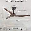 Duclsaty 52" Outdoor Ceiling Fan No Light, 3 brown ABS Blades, 6-Speed DC Motor, Remote Control, Farmhouse Style, for Living Room/Bedroom/Kitchen - 3 of 4