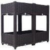 Okak Raised Garden Bed with Drainage Plug - Elevated Planter Box for Vegetables, Herbs, Flowers, Outdoor Gardening,1/2 Pack - 2 of 4