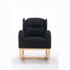 PAGED Modern Rocking Chair, Nursery Accent Chair with High Backrest, Teddy Fabric Reading Chair for Bedroom, Living Room Furniture - 2 of 4