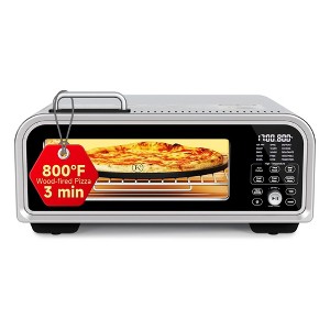 Kitchen Elite 15 in 1 Digital Toaster Oven Air Fryer Combo with Touch Panel and 12 Inch Pizza Capacity, Stainless Steel, Silver - 1 of 4