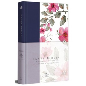 Biblia Rvr 1960 Letra Grande. Tapa Dura Tela Azul Púrpura Con Flores Tamaño Manual / Bible Rvr 1960 Handy Size Hardcover Cloth with Purple Blue - 1 of 1