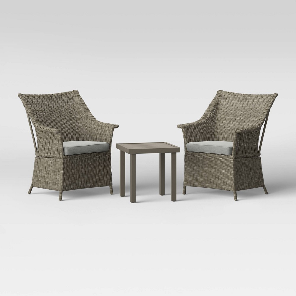 Foxborough 3pc Patio Chat Set – Gray – Threshold  – Patio and Outdoor​