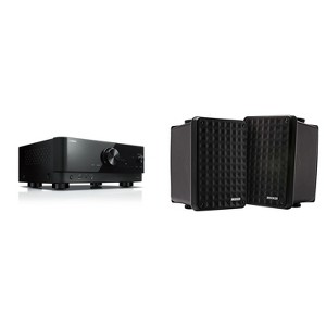 Yamaha RX-V4ABL 5.2-Channel AV Receiver with 8K HDMI and MusicCast w/ Kicker KB6B 2-Way Full Range Indoor Outdoor Speakers (Pair) Weatherproof Spea... - 1 of 4