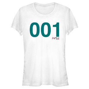 Juniors Womens Squid Game Player 001 T-Shirt - 1 of 4