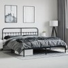 vidaXL Metal Bed Frame with Headboard Black 76 in.x79.9 in. King - 4 of 4