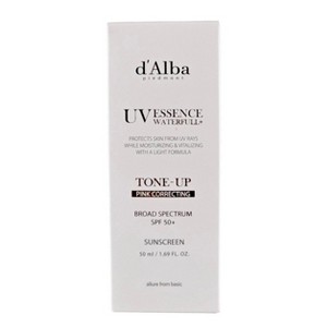 D'Alba UV Essence Waterfull + Sunscreen Pink Tone-Up Sun Cream SPF50+ - 1.69 oz - Your daily essence of sun-kissed, truffle-powered glow - 1 of 4