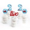 Big Dot of Happiness 2nd Birthday Railroad Party Crossing - Dessert Cupcake Toppers - Steam Train Second Birthday Party Clear Treat Picks - Set of 24 - 2 of 4