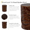 Sunnydaze Tropical Wood-Look Tiki Head Decorative Ceramic Garden Stool - 17" - 3 of 4