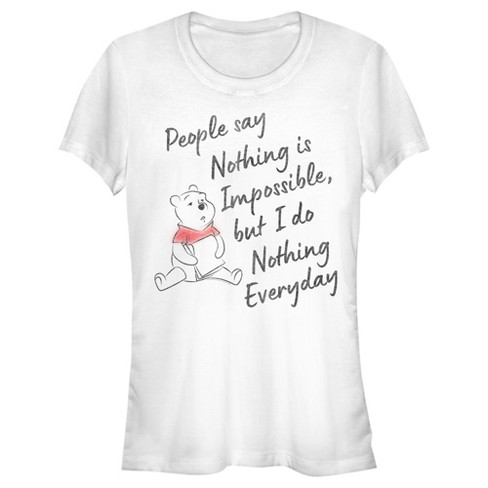 Junior's Winnie The Pooh I Do Nothing Everyday T-shirt : Target