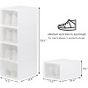 Acekool Clear Foldable Stackable Shoe Organizer Box Set with Front Opening, Transparent PP Plastic Sneaker Storage for Closet (Set of 4) - 4 of 4