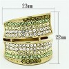 Slickblue Gold Ion Plated Stainless Steel Ring with Multi-Color Crystals, Women’s Ring, Pave Style, Sizes 5-10 - 2 of 4