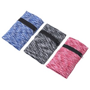 Unique Bargains Running Jogging Hiking Cycling Yoga Sports Sweatband Wrist Pouches 3 Pcs Blue Dark Gray Rose Red - 1 of 4