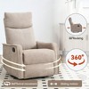 Ridstar Heat Massage Manual Recliner Chair with Rocker and Swivel For Living Room-Light Brown - 2 of 4