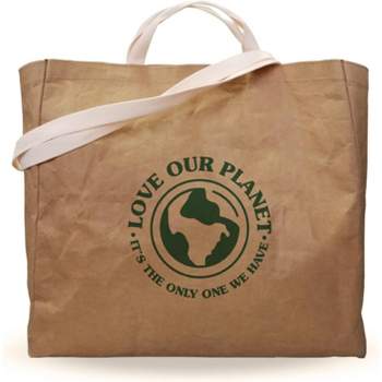 EARTHGRADE Reusable Grocery Shopping Bag Sustainable & Eco Friendly Washable Paper Totes with Cotton Canvas Handles & Durable Seams (Standard)