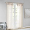 TopComfy Curtain Panels Twisted Tab Voile Sheer Curtain Pair Filtering Semi Transparent Drapes Anti Glare Breathable for Home, Beige, 3.15"*9.8"*4.8" - 4 of 4