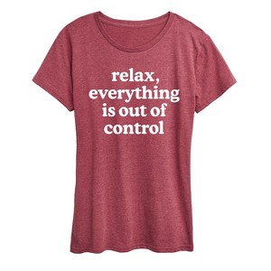 Women's - Instant Message - Relax Out of Control Mother's Day Short Sleeve Graphic T-Shirt - 1 of 4
