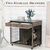 LOVMOR 38.4 Inch Dog Kennel with 2 Drawers Storage - 3 of 4