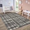 Washable Plaid Area Rug, Non-Slip Low Pile, Stain Resistant,Rustic Soft Carpet for living room, bedroom, office, or dining room - 2 of 4