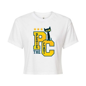Women's - Pete the Cat - Collegiate Cropped Graphic T-Shirt - 1 of 4