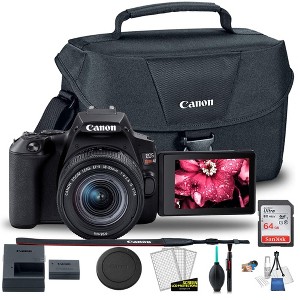 Canon EOS Rebel SL3/250D DSLR Camera with 18-55mm Lens (Black) & Canon EOS Bag | Sandisk Ultra 64GB Card | Cleaning Set - 1 of 4