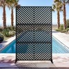 Wooakway 72"H 47"W 16"D Metal Outdoor Privacy Screen Freestanding Patio Decorative Screens - 2 of 4