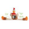 goDog Checkers Skinny Rooster Squeaky Plush Dog Toy, Chew Guard Technology, Brown, Large - 3 of 4