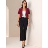 Allegra K Women's Business Casual Open Front Notch Lapel Lightweight Short Sleeve Cardigan Blazer - 3 of 4
