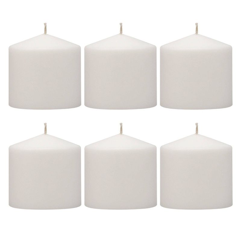 6pk Pillar Candles White - Stonebriar Collection, 1 of 7