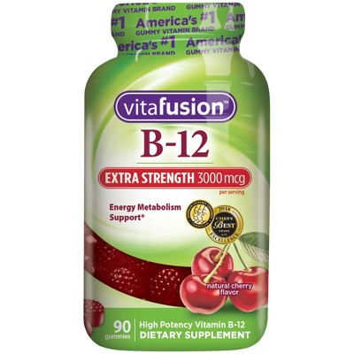 Vitafusion Extra Strength Vitamin B12 Dietary Supplement Gummies - Cherry - 90ct