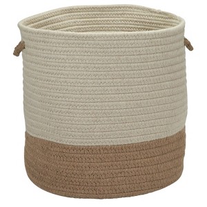 Colonial Mills Sunbrella Coastal Basket - Alpaca 15"x15"x16"  100% Sunbrella Acrylic Round - 1 of 1